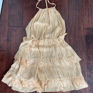 Lulus yellow ruffle dress